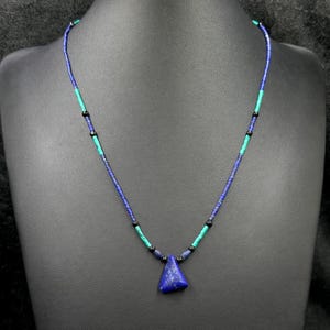 Beautiful Color Natural Lapis Lazuli & Malachite Small Tiny Seed Beads Handmade Necklace