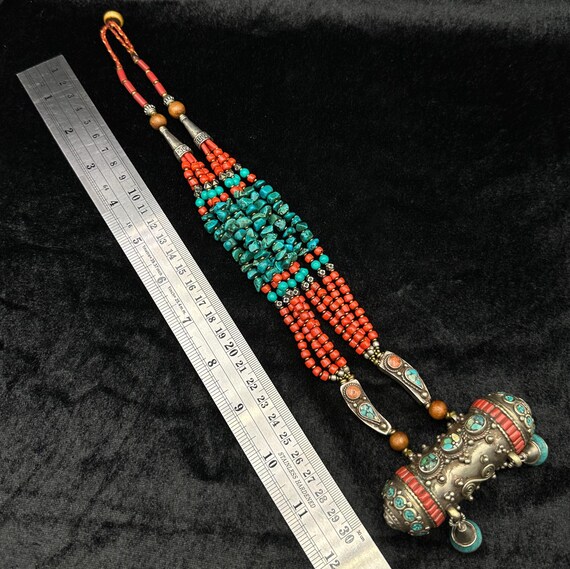 Vintage Tibetan Turquoise & Coral Necklace, 24 Inch Length - Etsy
