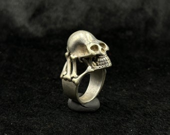 Unique Beautiful Vintage Tibetan Silver Unique Handmade Skull Ring