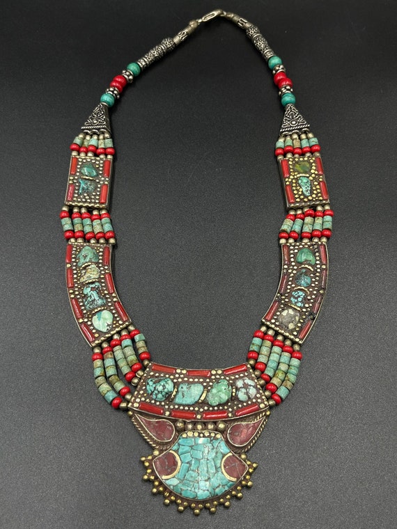 Vintage Nepali Tibetan Beautiful Design Necklace … - image 4