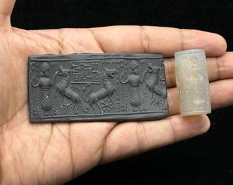 メソポタミアの楔形文字による円筒印章の刻印 - カッシート - Etsy 日本