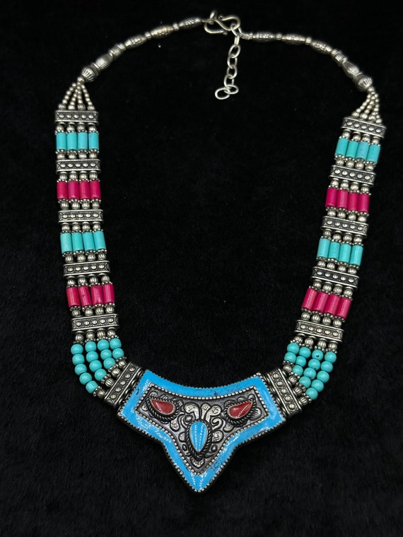 Vintage Nepali Tibetan Beautiful Design Necklace … - image 2