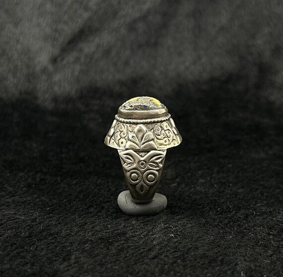 Ancient Roman Style Solid Silver Ring with Mosaic… - image 2