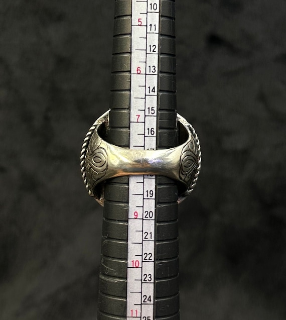 Huge Ancient Solid Silver Near Eastern Ring With … - image 6