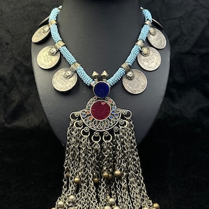Rare Vintage Boho Kuchi Banjara Tribal Afghan Handmade Beautiful Necklace