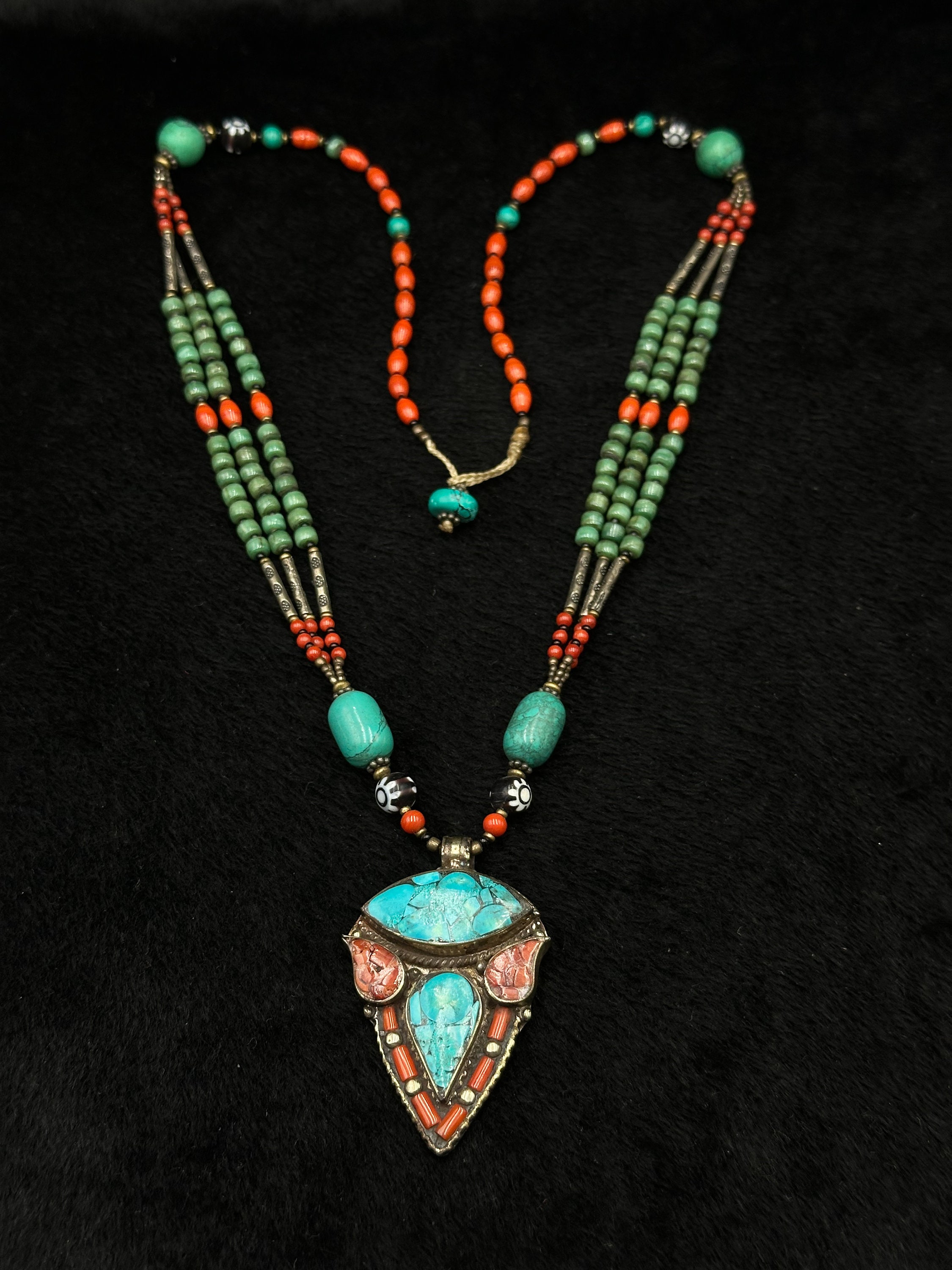 Handmade Tibetan Necklace With Turquoise & Coral - Etsy