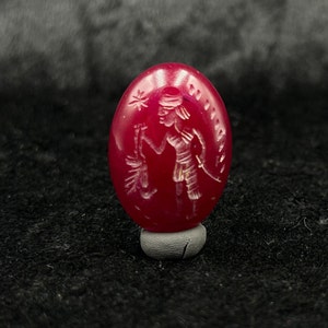 Vecchio Vicino Oriente antico Sasanian Red Stone Bella calcografia del sigillo del timbro