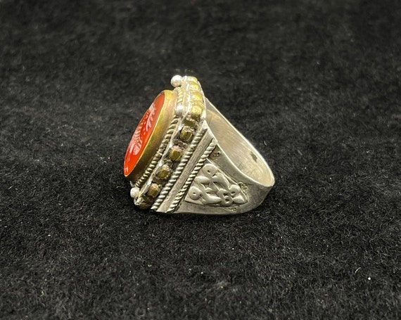 Rare Ancient Roman Sterling Sliver Ring With Inta… - image 2