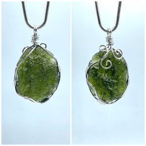 100% Natural Moldavite Certified Pendant From Czech Republic / Raw Moldavite Pendant / Authentic Moldavite Pendant/ Genuine Real Moldavite/