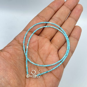 Beautiful Color Natural Turquoise Small Tiny Seed Beads Handmade Necklace