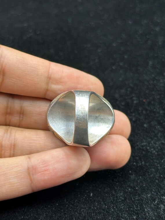 Ancient Solid Silver & Gold Plated Ring With Inta… - image 6