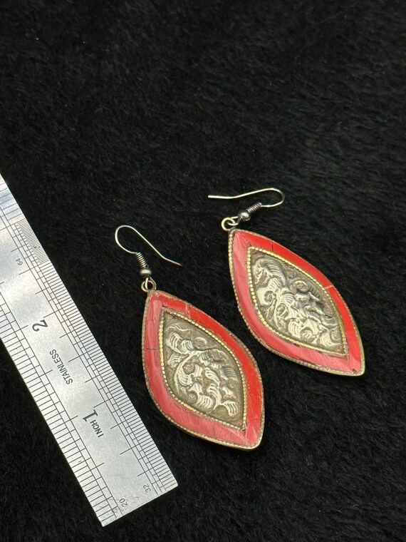 Vintage Tibetan Nepalese Beautiful Earring With N… - image 4