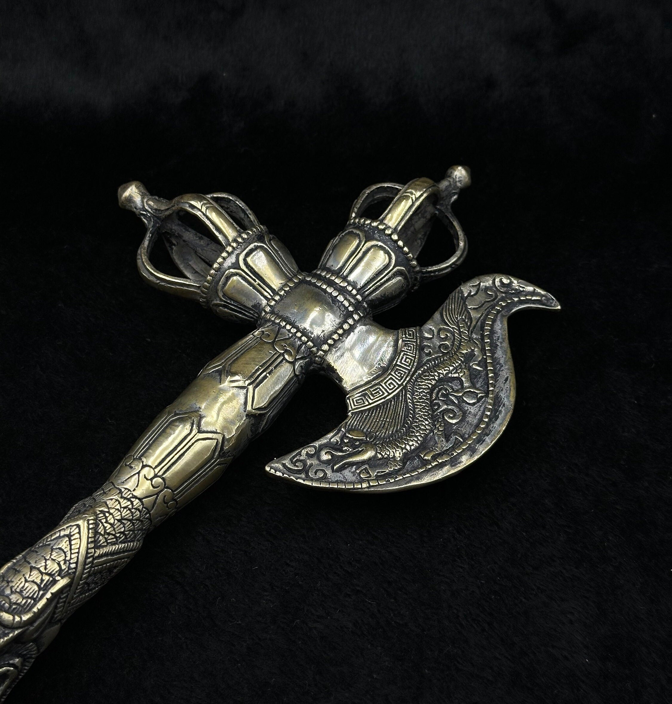 激レア特大85cm TRIVALネックレス　bboy rocawear fubu Vintage Tibetan Silver Ritual Vajra Dorje Phurba Kartika Axe - Etsy