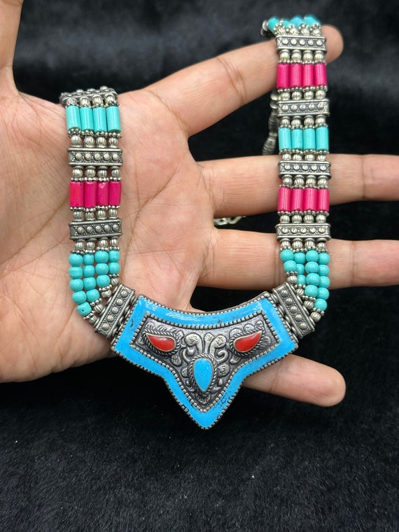 Vintage Nepali Tibetan Beautiful Design Necklace … - image 6