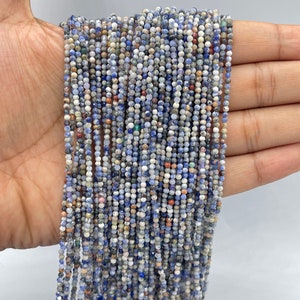 2mm Natural Good Quality Blue Sodalite Stone Faceted Strands For Jewelry Making Loose Beads