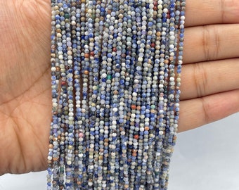 2mm Natural Good Quality Blue Sodalite Stone Faceted Strands For Jewelry Making Loose Beads