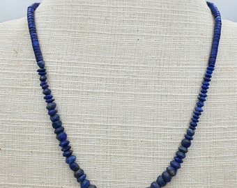 Unpolished Old Lapis Lazuli Stone Handicraft Beautiful Necklace From Afghanistan