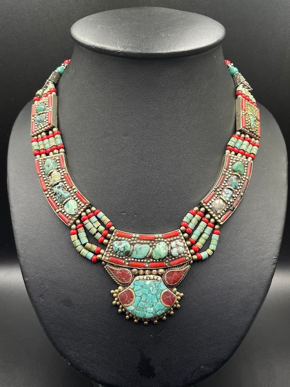 Vintage Nepali Tibetan Beautiful Design Necklace … - image 1