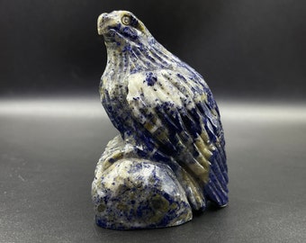 Handmade Lapis Lazuli Eagle Statue - Afghanistan Stone Carving