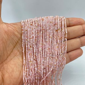 2mm Natural Good Quality Pink Opal Stone Faceted Strands For Jewelry Making Loose Beads