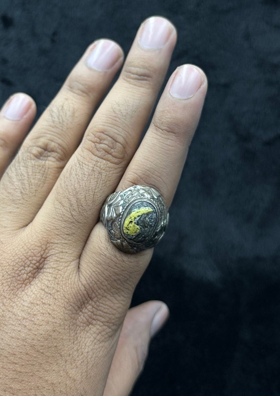 Ancient Roman Style Solid Silver Ring with Mosaic… - image 4