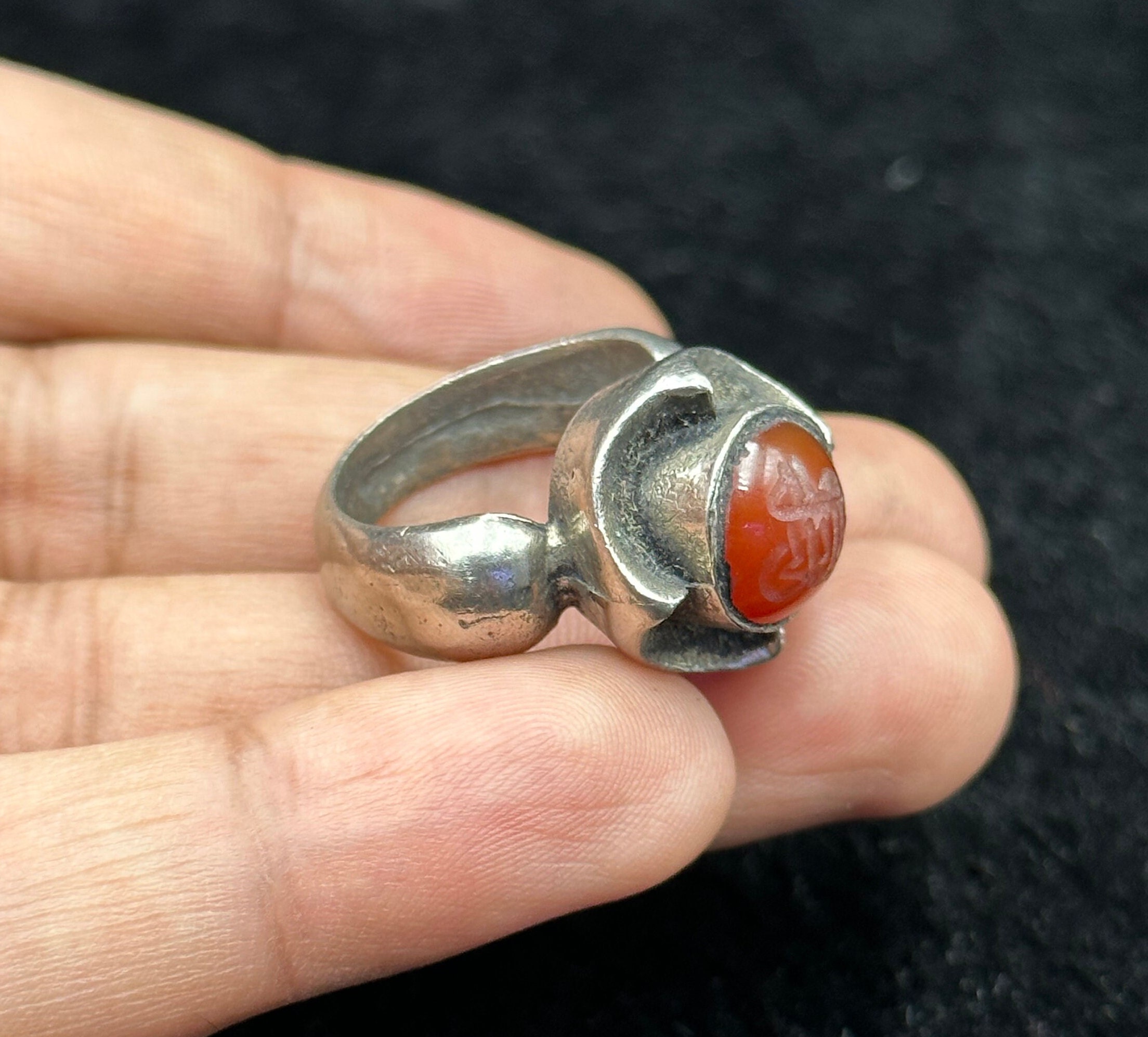 Islamic Stone Rings Unique Islamic Sliver Plated Ring From Afghanistan With Islamic Writing ...