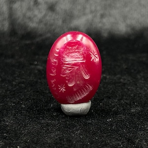 Meraviglioso vecchio Vicino Oriente antico Sasanian Red Stone Bella calcografia del sigillo del timbro