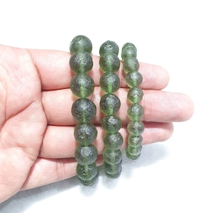 100% Natural Moldavite Certified Bracelet From Czech Republic / Raw Moldavite Bracelet / Authentic Bracelet/ Genuine Moldavite