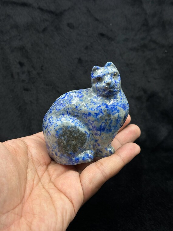 新着 幸運を運ぶ石！ のび猫 ラピスラズリの置物 | TSURYU ー鶴龍