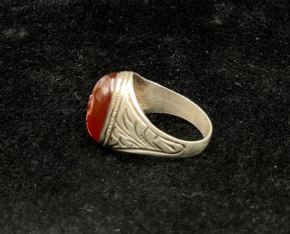 Rare Sterling Silver Roman Empire Ring With Intag… - image 2