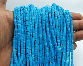 3.5mm Natural Good Quality Turquoise Tiny Wheat Shaped Heishi Beads Strand For Jewelry Making Loose Beads