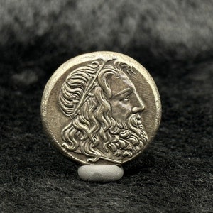 Beautiful Ancient Greek Empire King Silver Plated Unique Big Coin Circa 3rd Century