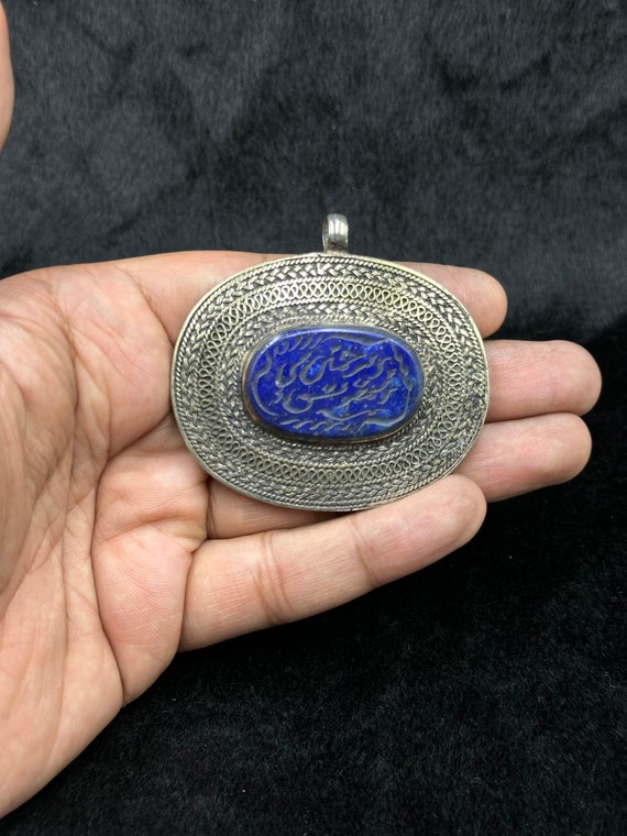 Vintage Central Asia Silver Pendent With Islamic … - image 2