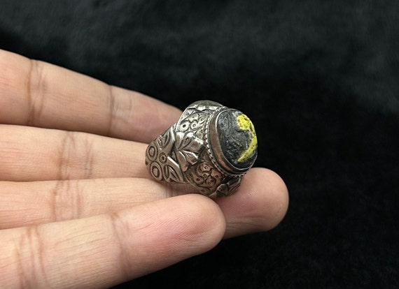 Ancient Roman Style Solid Silver Ring with Mosaic… - image 3
