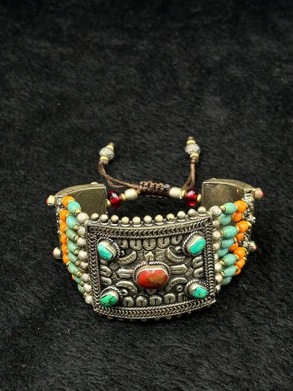 Adjustable Vintage Tibetan Nepalese Bracelet With… - image 3