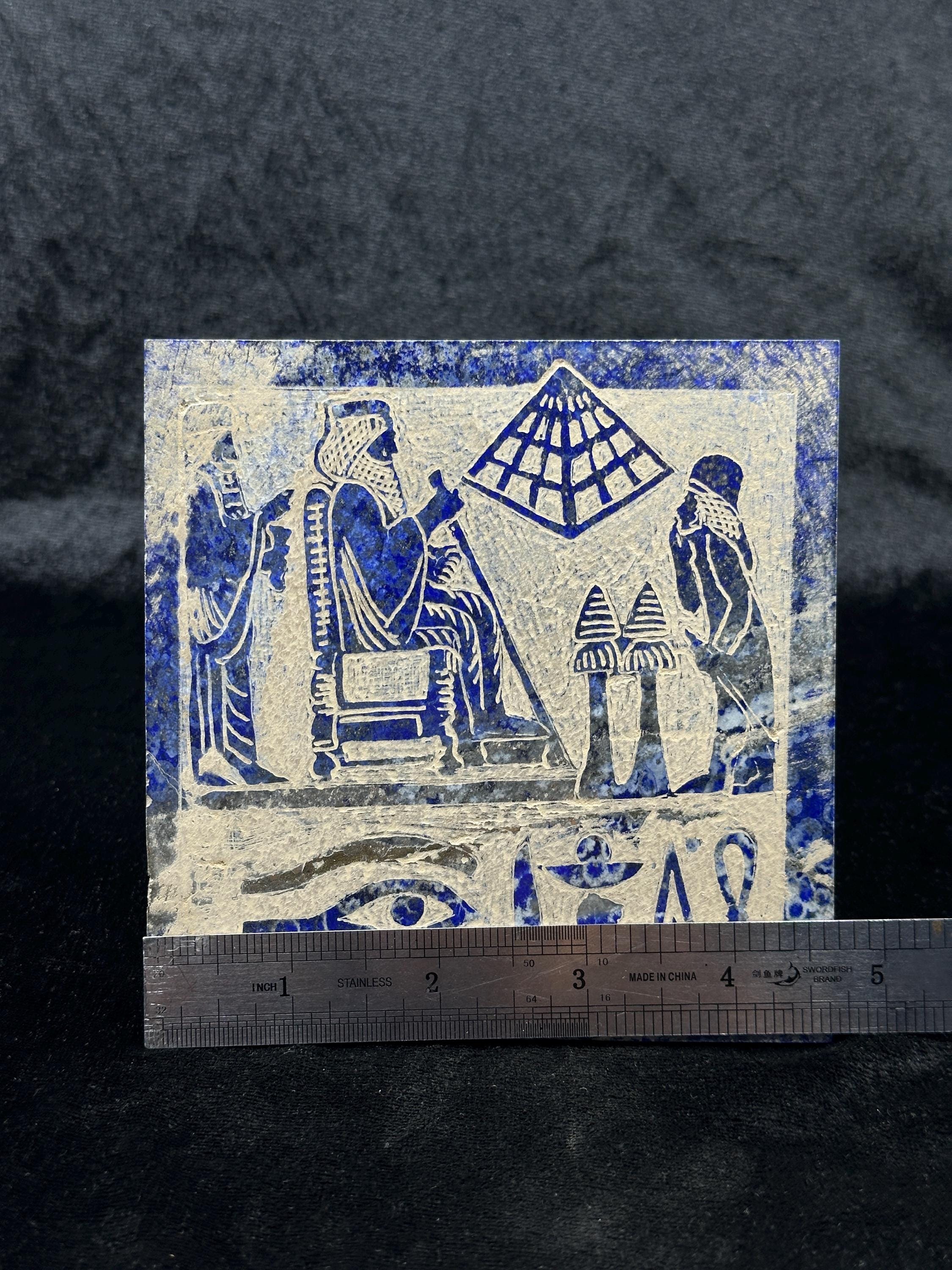 Museum Quality Ancient Sasanian Lapis Lazuli Tablet Depicting