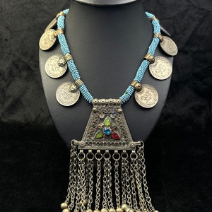 Rare Vintage Boho Kuchi Banjara Tribal Afghan Handmade Beautiful Necklace