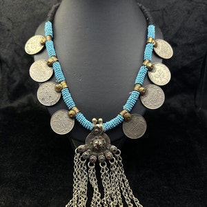Rare Vintage Boho Kuchi Banjara Tribal Afghan Handmade Beautiful Necklace