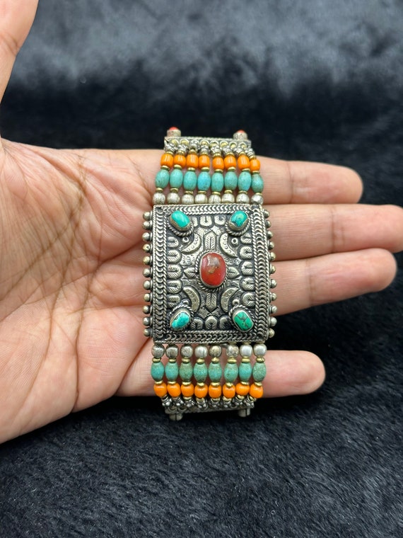 Adjustable Vintage Tibetan Nepalese Bracelet With… - image 1