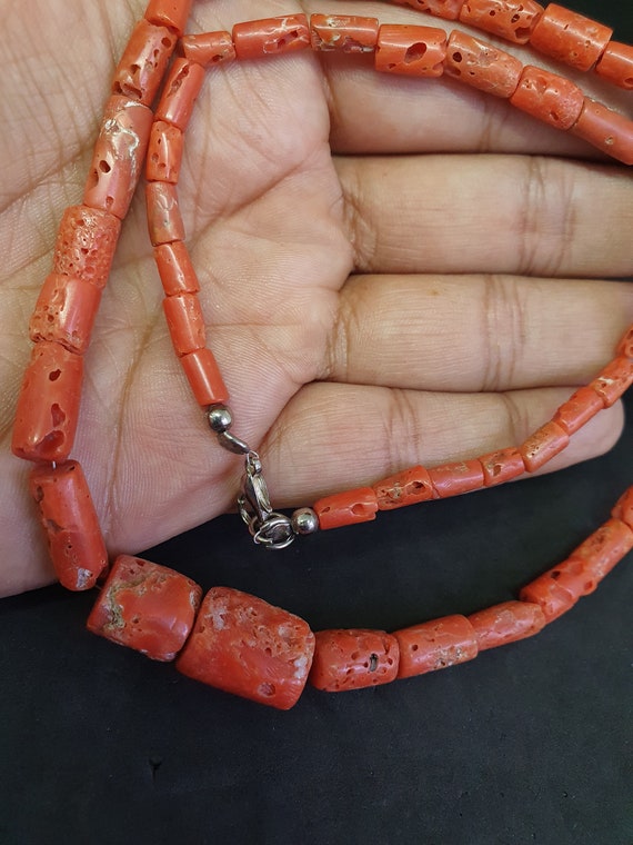 Ancient Beautiful Old Red Natural Coral Beads Nec… - image 5