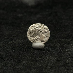 Muy hermosa moneda auténtica griega de plata maciza antigua Intaglio