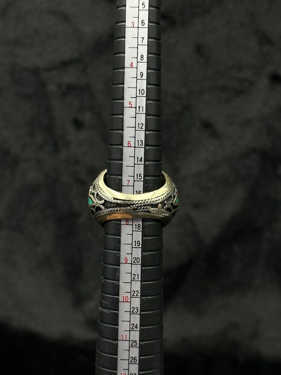 Very Old Solid Silver Rare Old Ring With Deer Int… - image 6