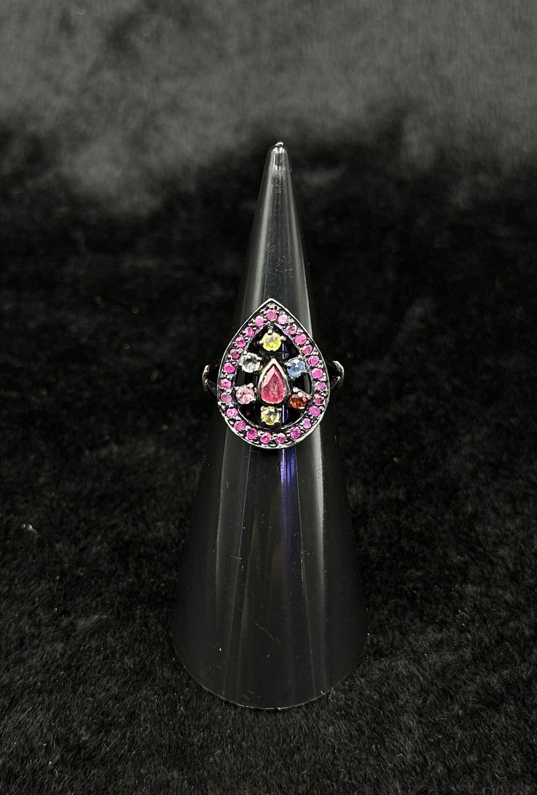 からか インディアン マルチストーン ニードルポイント リング ZUNI