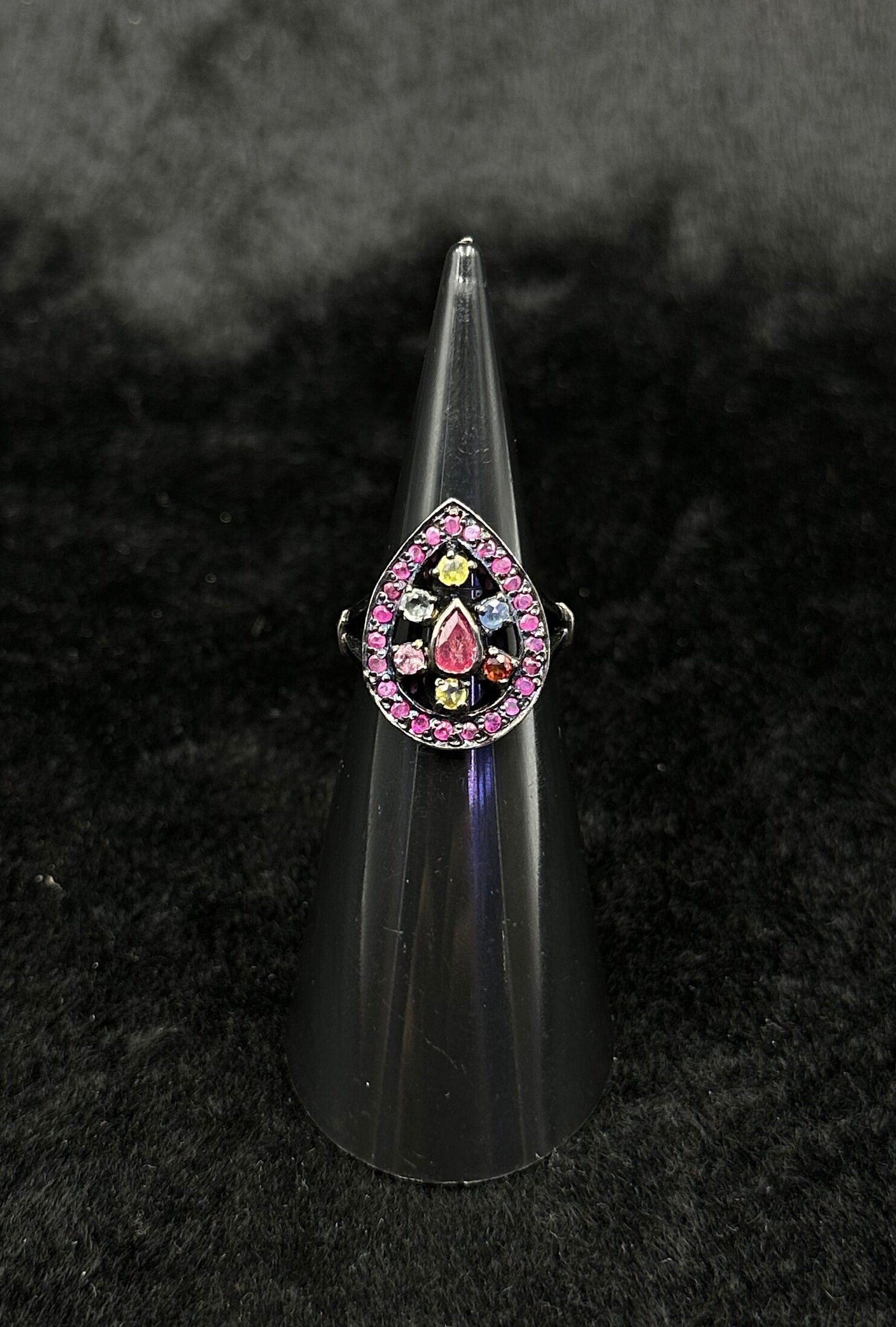 ヴィンテージ ビクトリアン マルチジェムストーン 酸化 92.5