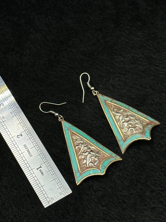 Vintage Tibetan Nepalese Beautiful Earring With N… - image 4