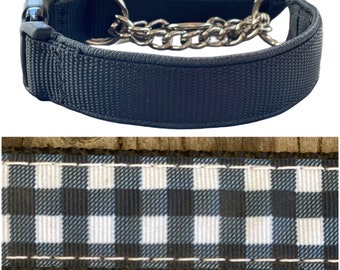 Black Checkered NOVEL Prong Collar Cover