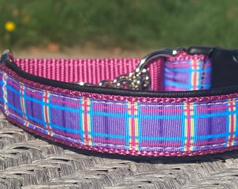 Purple Plaid NOVEL Prong Collar Cover