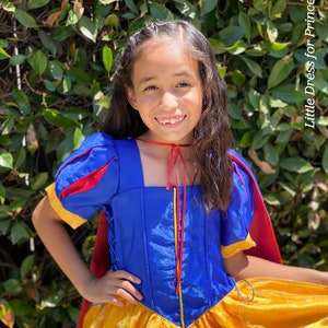 Snow White Inspired Princess Dress: Ball Gown with Cape & Headband
