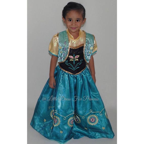 Anna Costume Perruque Filles Frozen Disney Princess Childs enfants accessoire robe fantaisie