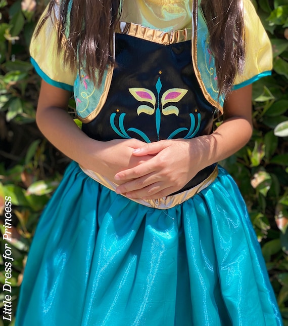 princess anna coronation dress fabric Frozen 2 Queen Anna Embroidered Cosplay Costume